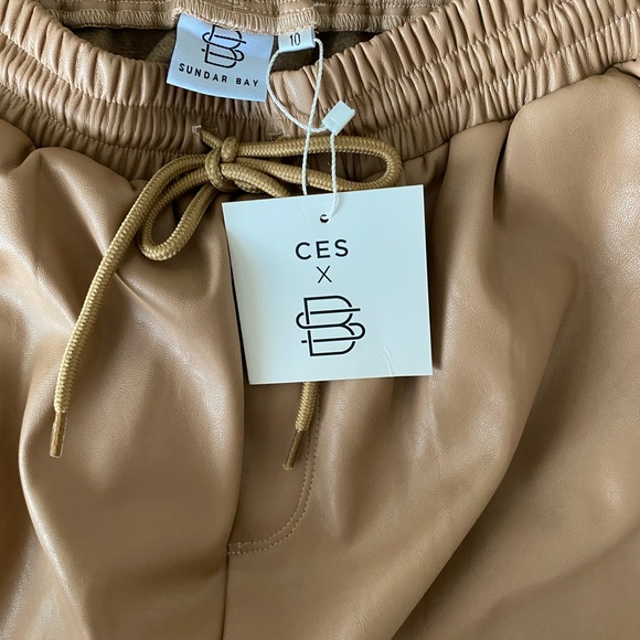 Sundar Bay x CES Nude Vegan Leather Joggers - Picture 8 of 8